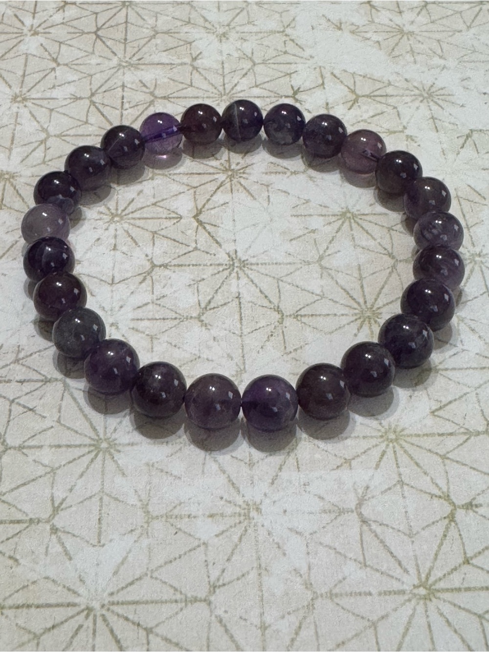 AMETHYST BEADED STRETCH BRACELET